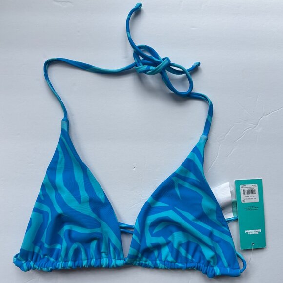 New Sports Illustrated Reversible Triangle Swim Bikini Top Size Medium, Blue, M - Picture 1 of 3